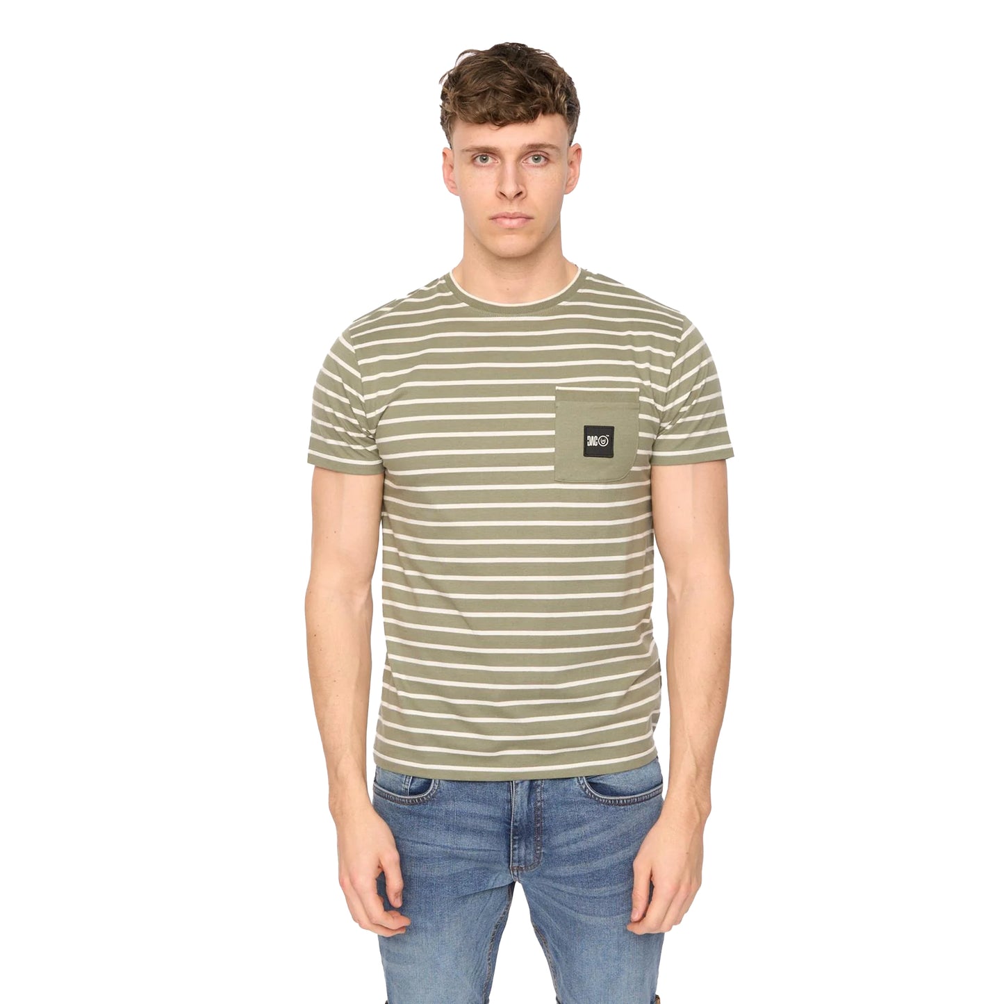 Olive - Front - Duck and Cover Mens Danversity T-Shirt