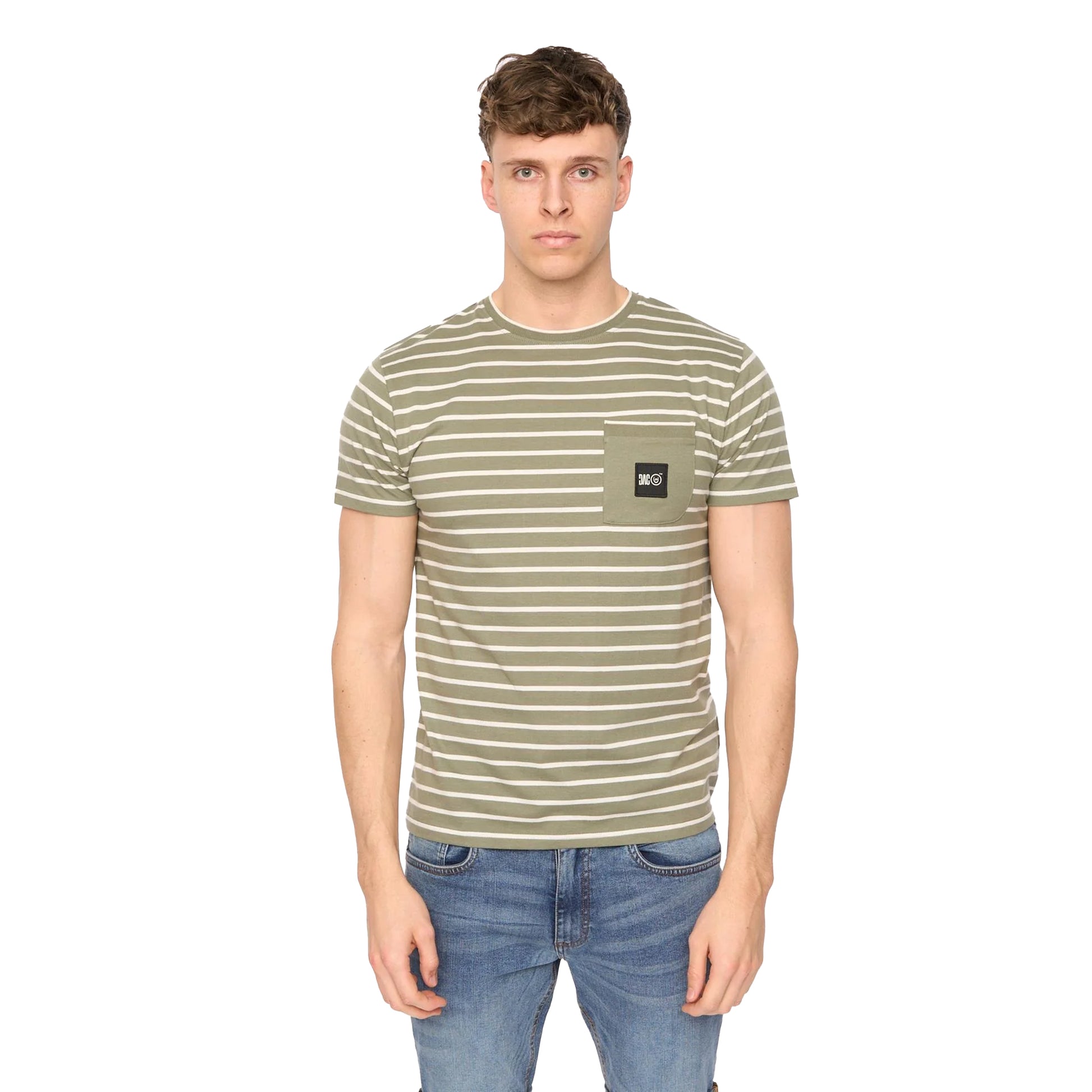 Olive - Front - Duck and Cover Mens Danversity T-Shirt