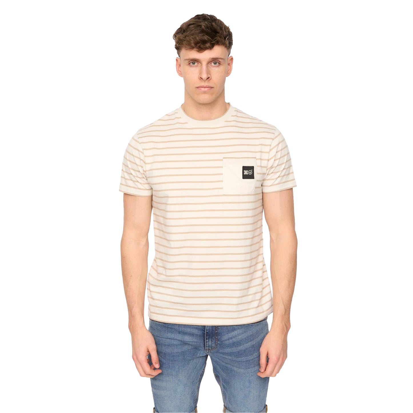 Stone - Front - Duck and Cover Mens Danversity T-Shirt