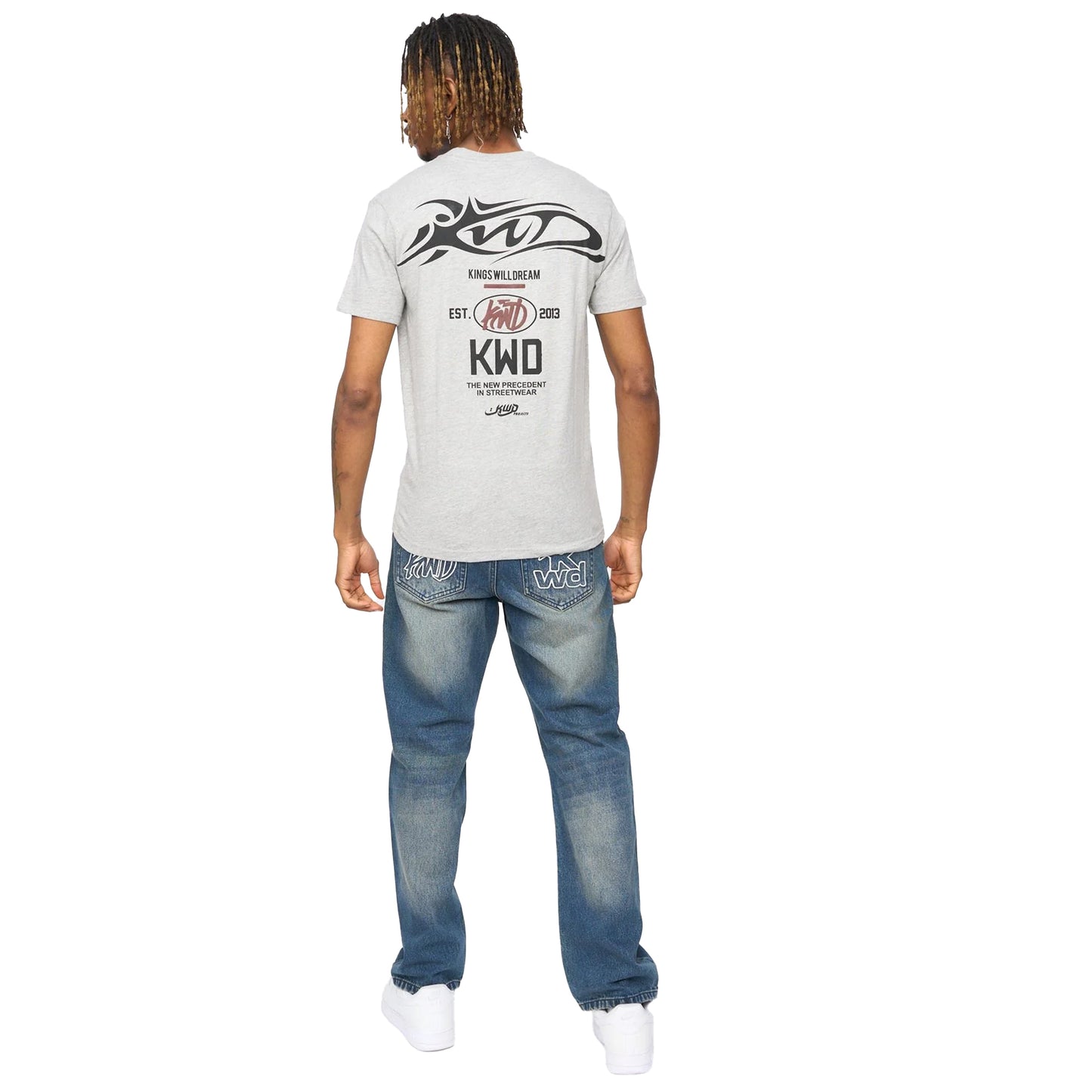 Grey Marl - Back - Kings Will Dream Mens Tattooed T-Shirt