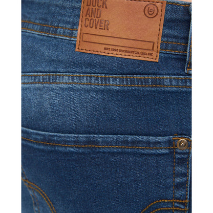 Mid Wash - Side - Duck and Cover Mens Elix Cotton Denim Straight Leg Jeans