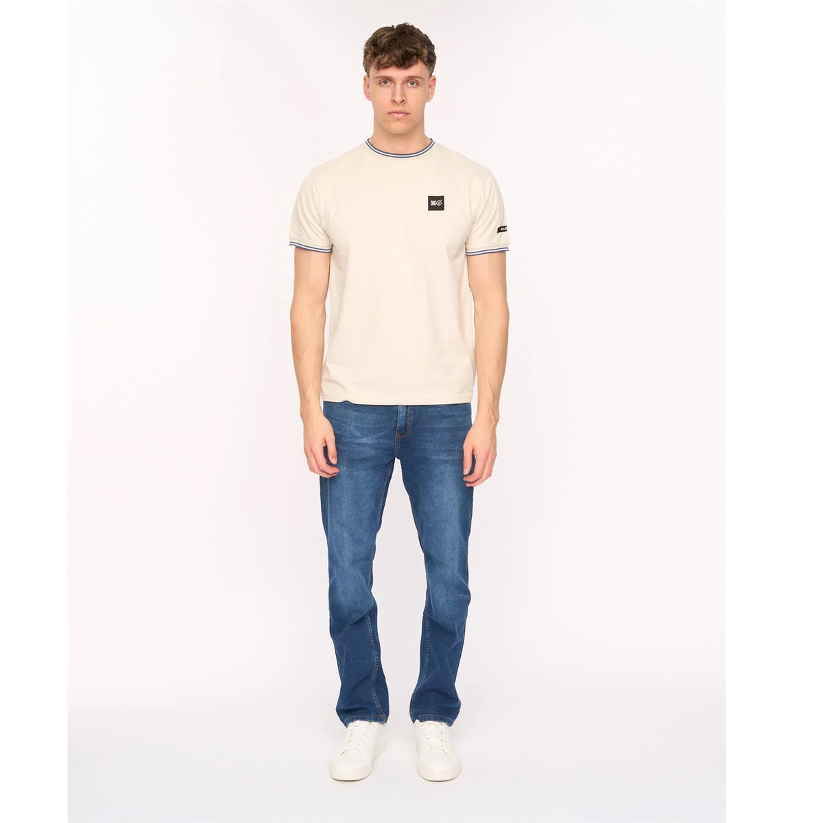 Mid Wash - Lifestyle - Duck and Cover Mens Elix Cotton Denim Straight Leg Jeans