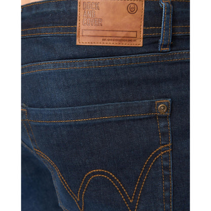 Dark Wash - Side - Duck and Cover Mens Elix Cotton Denim Straight Leg Jeans
