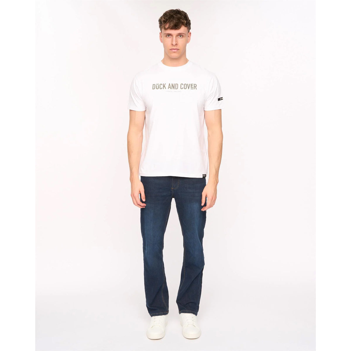 Dark Wash - Lifestyle - Duck and Cover Mens Elix Cotton Denim Straight Leg Jeans