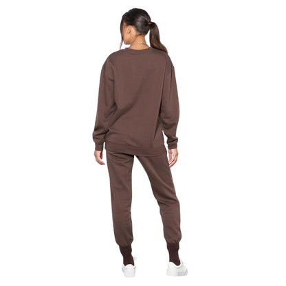 Brown - Back - Lily Lane Womens-Ladies Valeria Crew Neck Sweatshirt