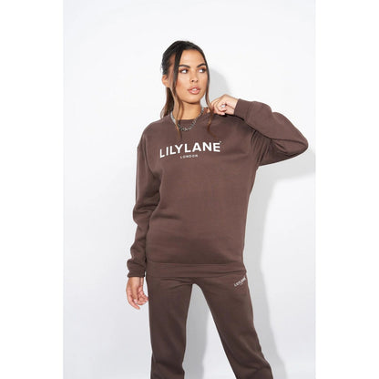 Brown - Lifestyle - Lily Lane Womens-Ladies Valeria Crew Neck Sweatshirt