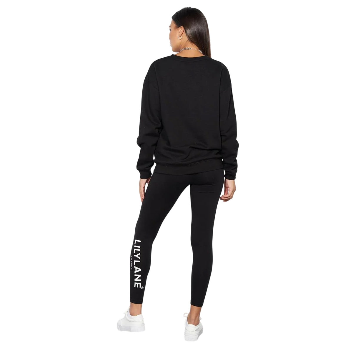 Black - Back - Lily Lane Womens-Ladies Valeria Crew Neck Sweatshirt