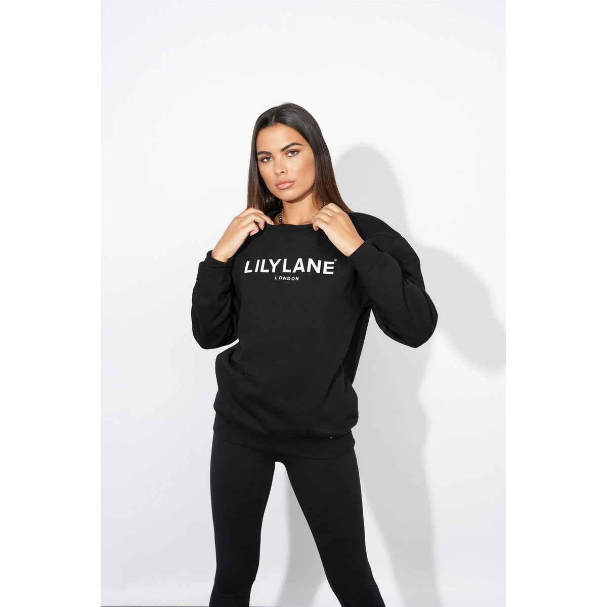 Black - Lifestyle - Lily Lane Womens-Ladies Valeria Crew Neck Sweatshirt