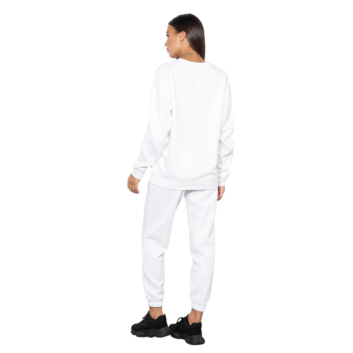 White - Back - Lily Lane Womens-Ladies Valeria Crew Neck Sweatshirt