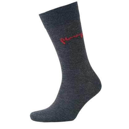 Black - Side - Money Mens Signature Socks (Pack of 3)