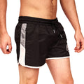 Black - Side - Crosshatch Mens Barli Swim Shorts
