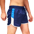 Blue - Side - Crosshatch Mens Barli Swim Shorts