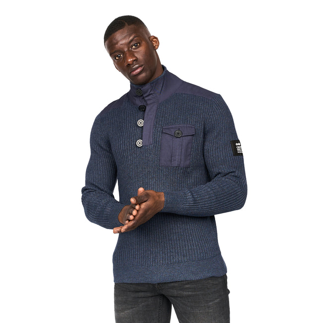 Navy chunky outlet knit jumper