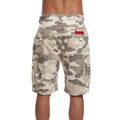 Stone - Back - Crosshatch Mens Watchford Camo Cargo Shorts