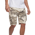 Stone - Side - Crosshatch Mens Watchford Camo Cargo Shorts