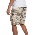 Stone - Close up - Crosshatch Mens Watchford Camo Cargo Shorts