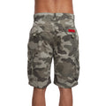 Olive - Back - Crosshatch Mens Watchford Camo Cargo Shorts