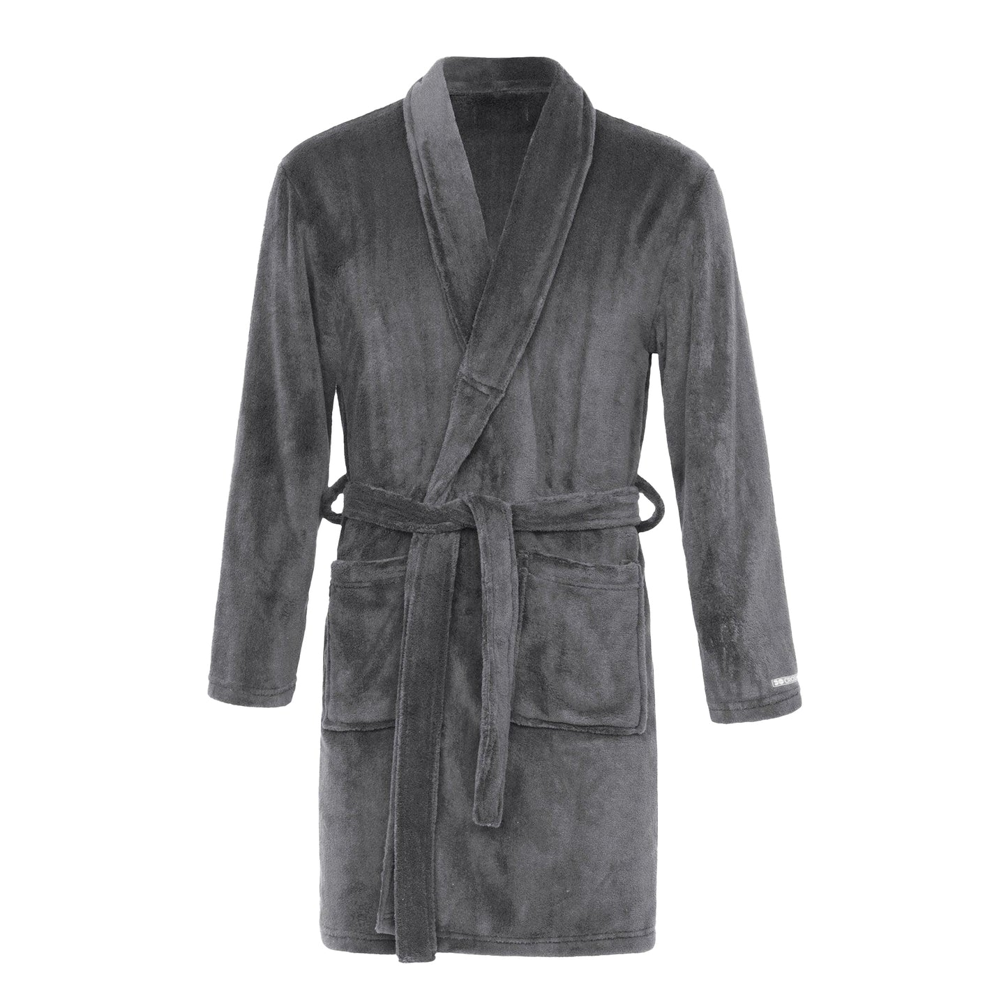 Grey Marl - Front - Crosshatch Mens Sundberg Collared Robe