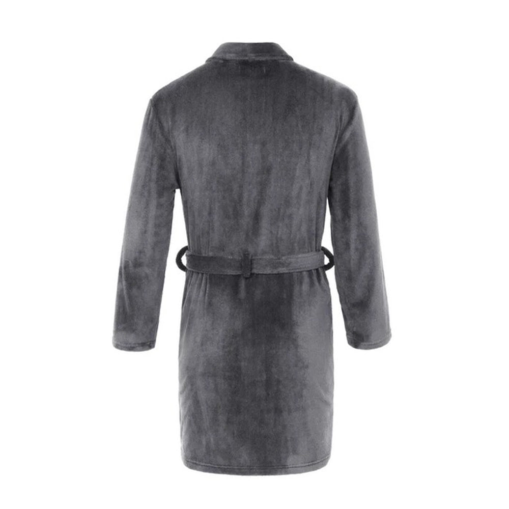Grey Marl - Back - Crosshatch Mens Sundberg Collared Robe