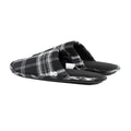 Black - Back - Crosshatch Mens Twostep Checked Slippers