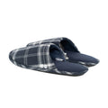 Blue - Back - Crosshatch Mens Twostep Checked Slippers