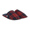 Red - Front - Crosshatch Mens Twostep Checked Slippers