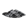 Black - Front - Crosshatch Mens Twostep Checked Slippers