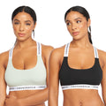 Grey-Black - Front - Crosshatch Womens-Ladies Sophea Bralette (Pack of 2)