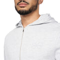 Grey Marl - Side - Crosshatch Mens Braxson Full Zip Hoodie