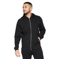 Black - Front - Crosshatch Mens Braxson Full Zip Hoodie