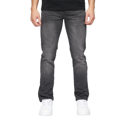 Washed Grey - Front - Crosshatch Mens Svelte Stretch Jeans