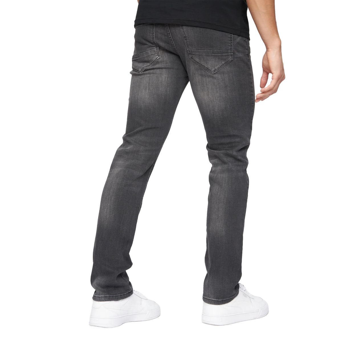 Washed Grey - Back - Crosshatch Mens Svelte Stretch Jeans