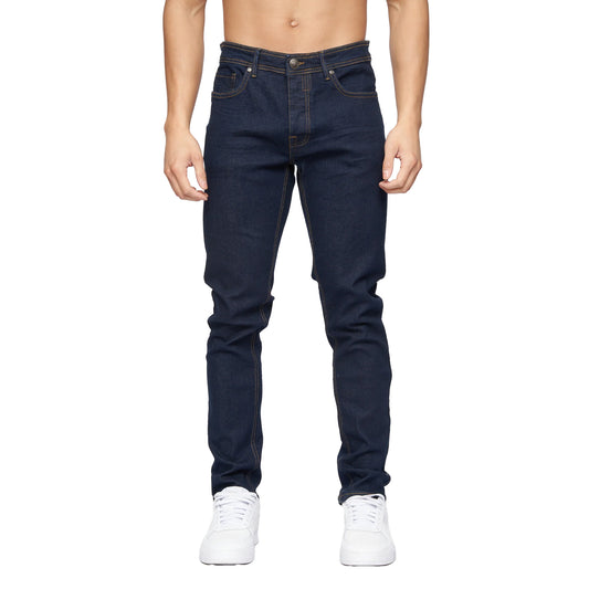 Indigo Wash - Front - Crosshatch Mens Buraca Slim Jeans