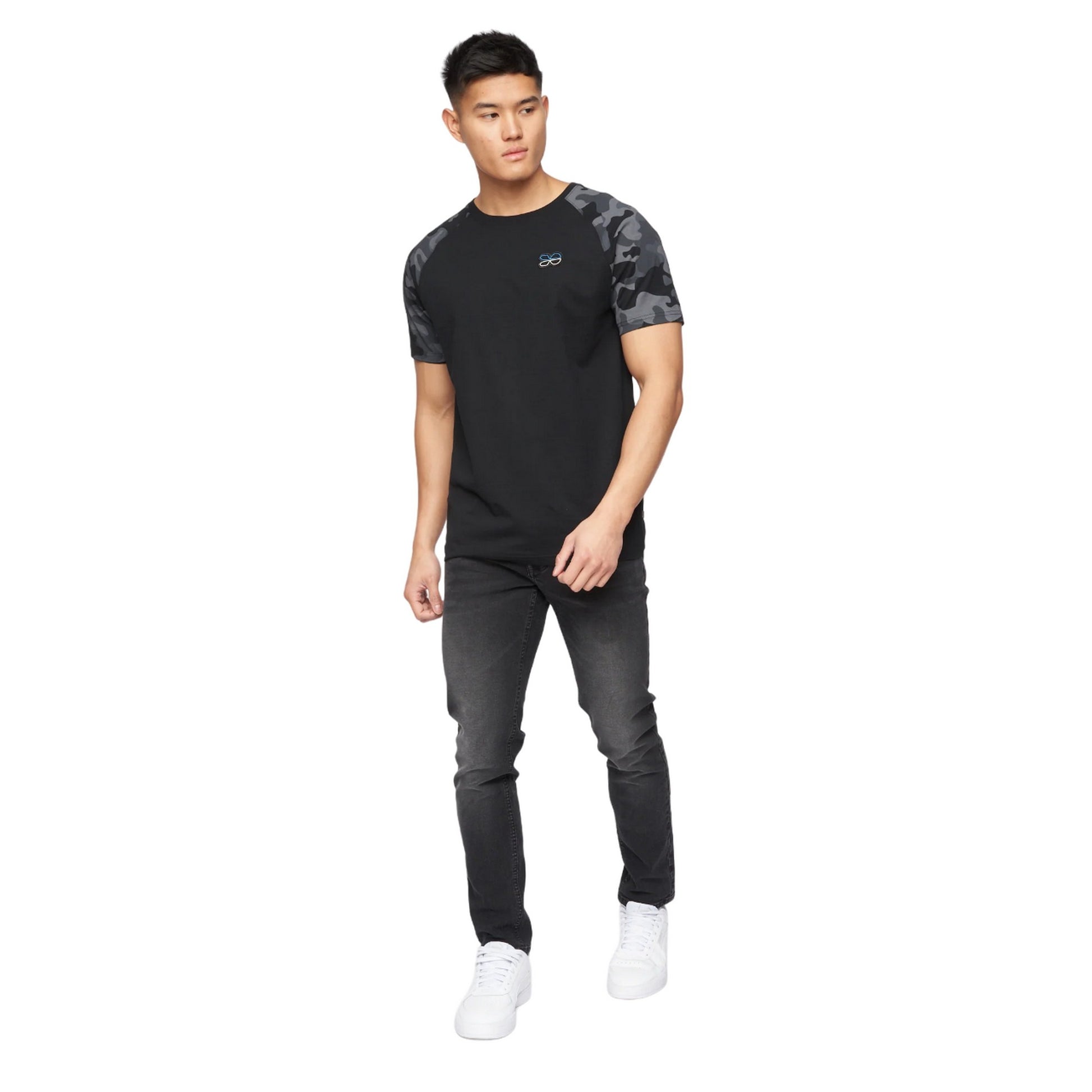 Black Wash - Side - Crosshatch Mens Buraca Slim Jeans
