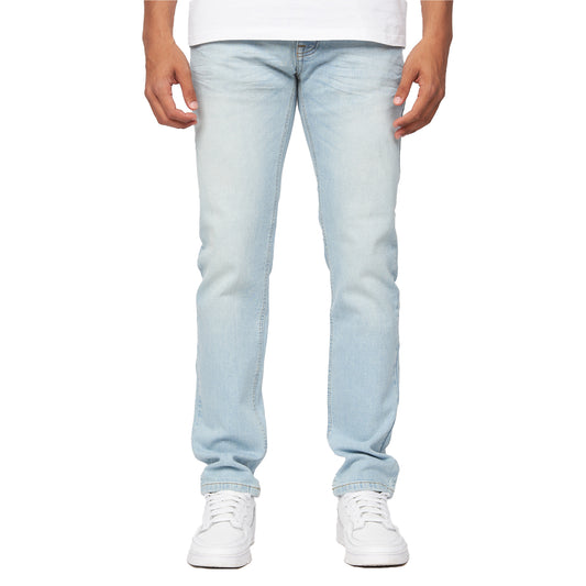 Light Wash - Front - Crosshatch Mens Buraca Slim Jeans