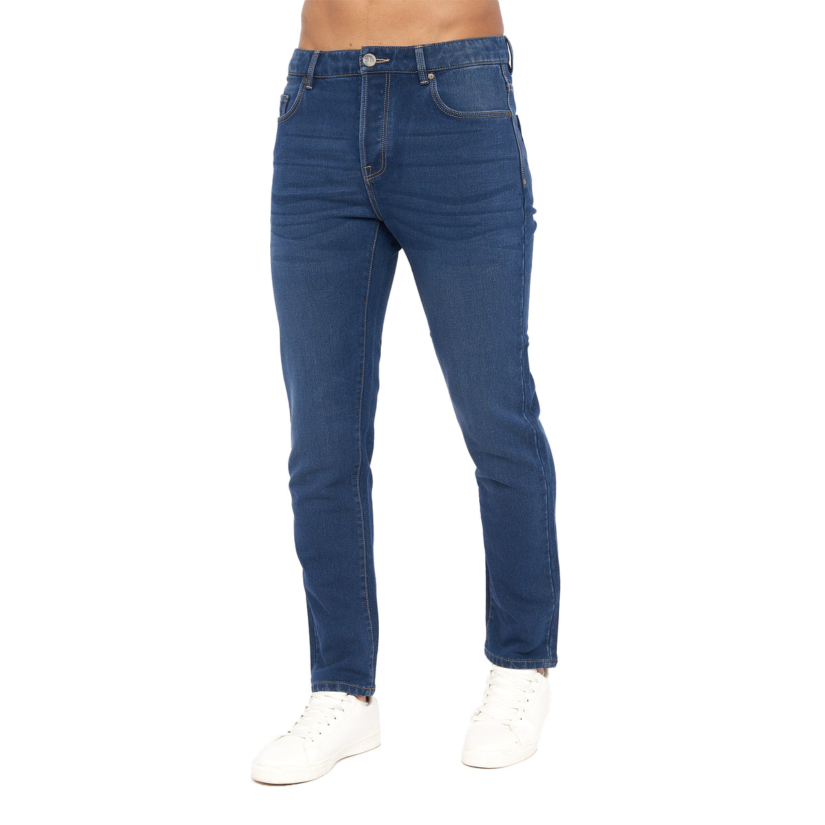 Stone Wash - Front - Crosshatch Mens Lampoons Slim Jeans