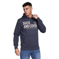 Navy - Front - Duck and Cover Mens Hillman Hoodie