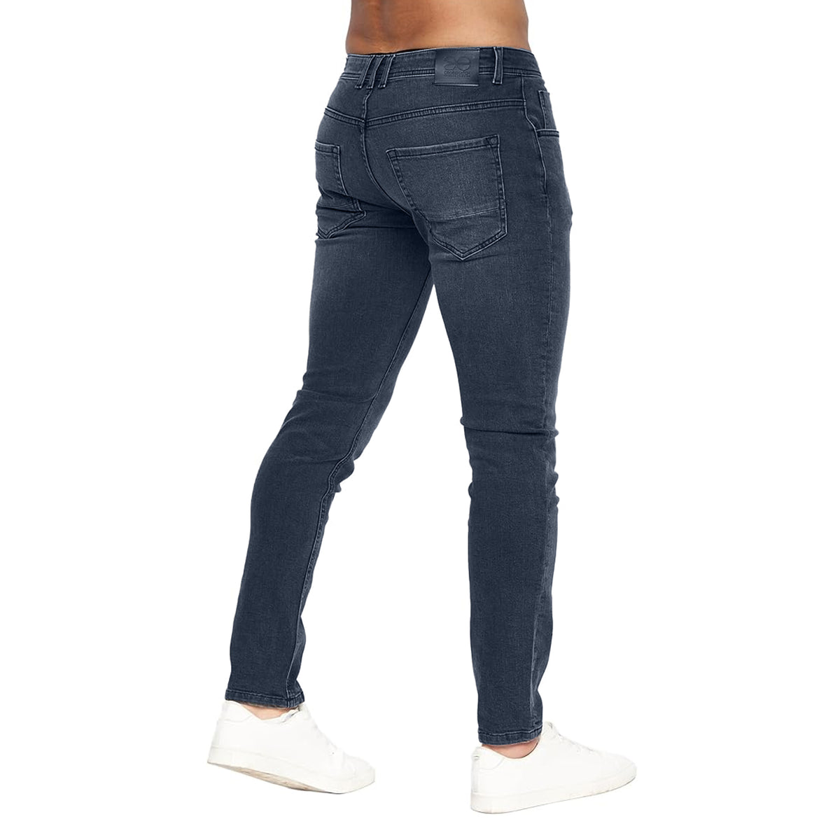 Dark Wash - Back - Crosshatch Mens Malcolm Slim Jeans