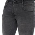 Dark Charcoal - Side - Crosshatch Mens Malcolm Slim Jeans