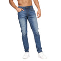 Stone Wash - Back - Crosshatch Mens Malcolm Slim Jeans