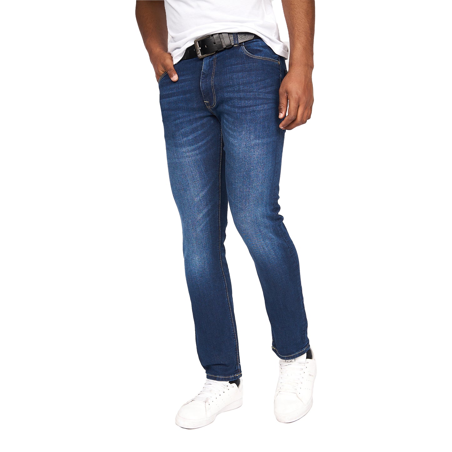 Stone Wash - Front - Crosshatch Mens Cadman Straight Jeans
