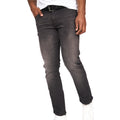Black Wash - Side - Crosshatch Mens Cadman Straight Jeans