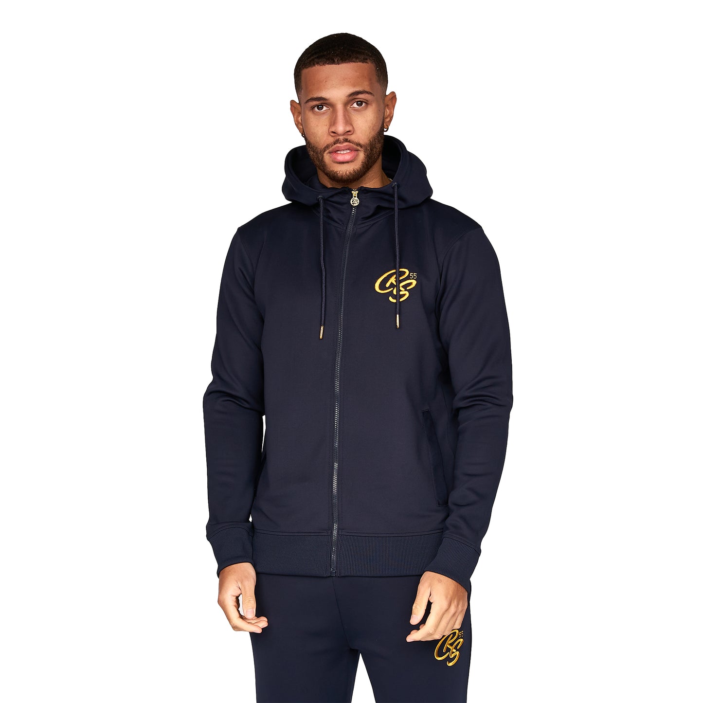 Navy - Front - Crosshatch Mens Bradleys Tracksuit