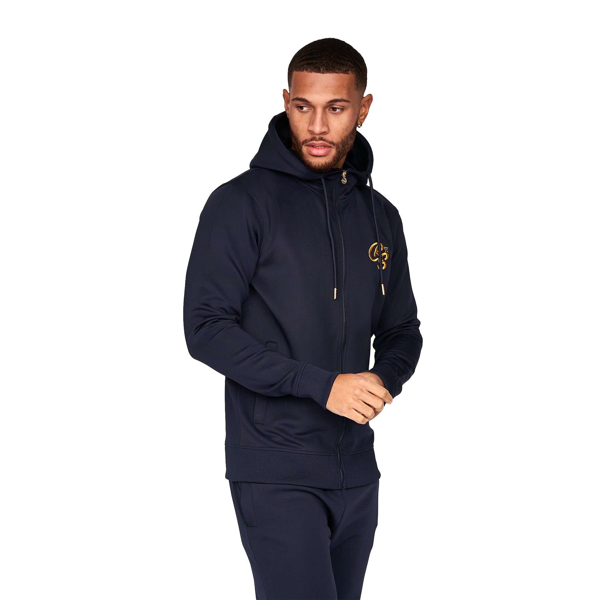 Navy - Side - Crosshatch Mens Bradleys Tracksuit