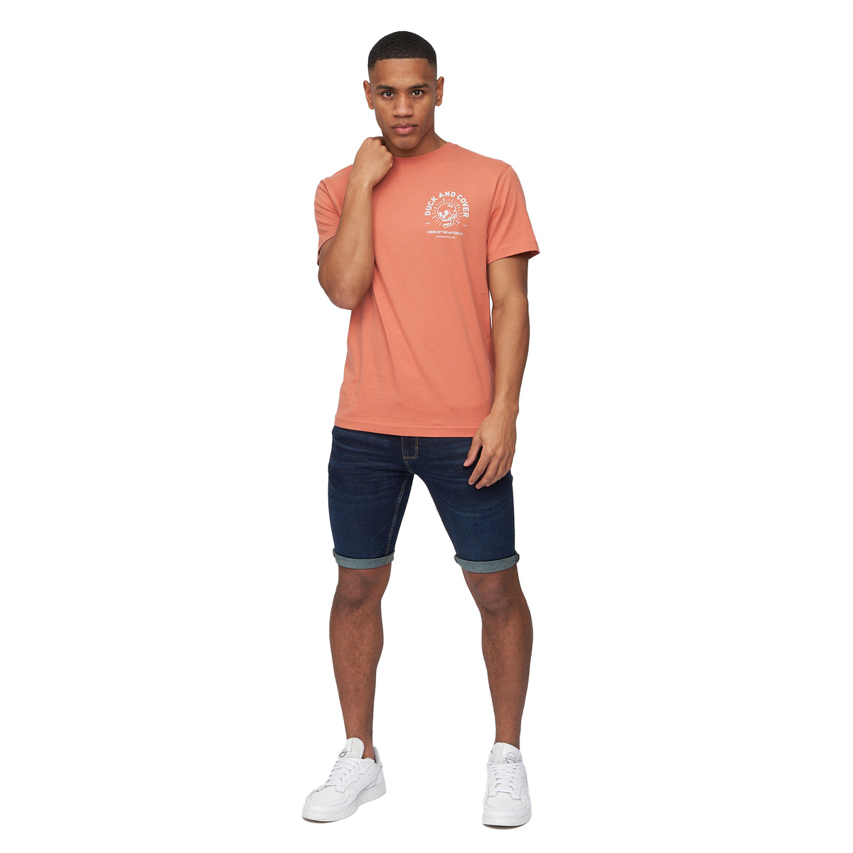 Raw Wash - Close up - Duck and Cover Mens Mustone Denim Shorts