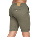 Khaki - Back - Crosshatch Mens Sinwood Chino Shorts