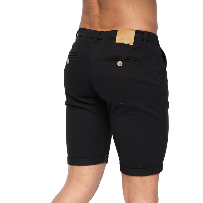 Black - Back - Crosshatch Mens Sinwood Chino Shorts