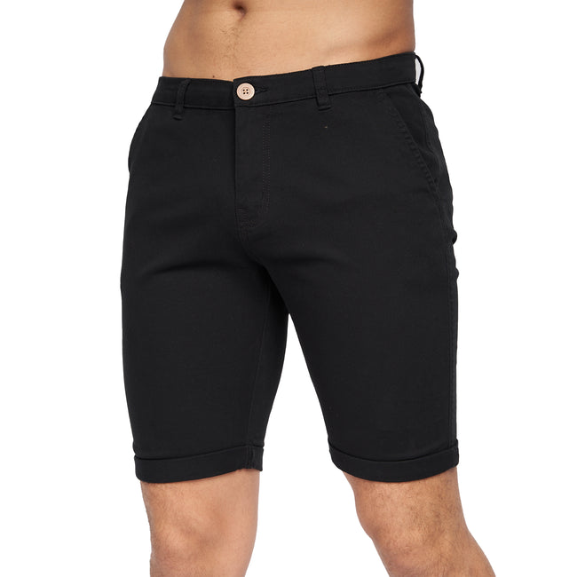 Black - Side - Crosshatch Mens Sinwood Chino Shorts