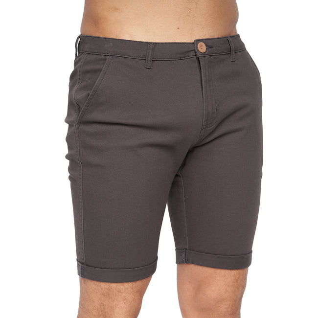 Charcoal - Front - Crosshatch Mens Sinwood Chino Shorts