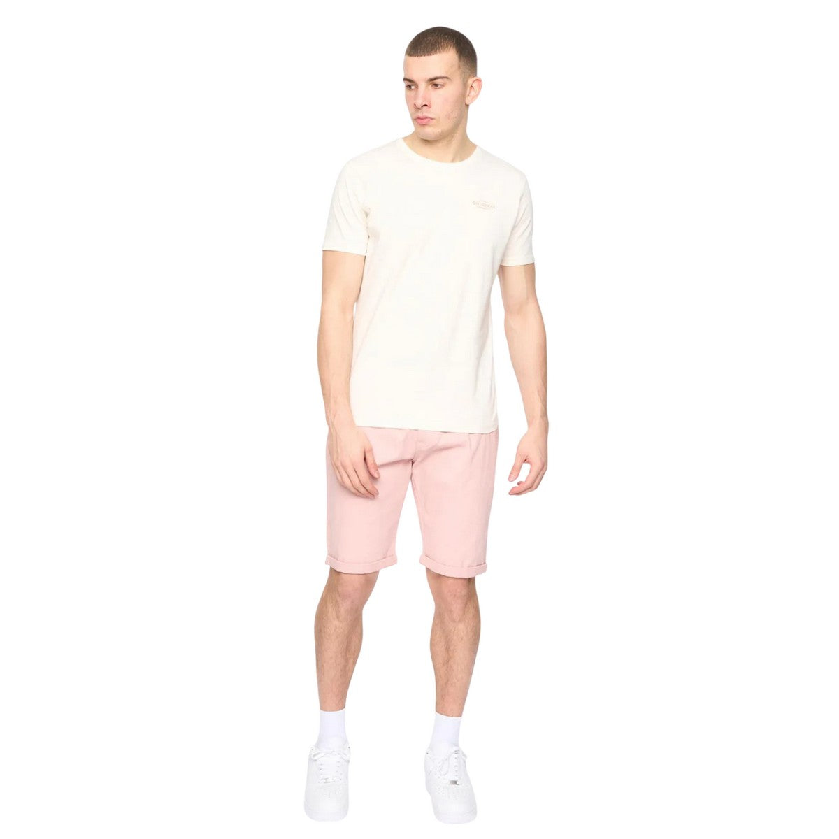 Soft Pink - Side - Crosshatch Mens Sinwood Chino Shorts